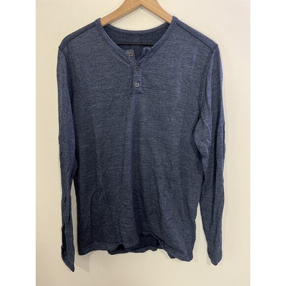 Aether Mens Wool Blend Henley Shirt M Normcore Minimalist Casual Layer Basic - Picture 1 of 15